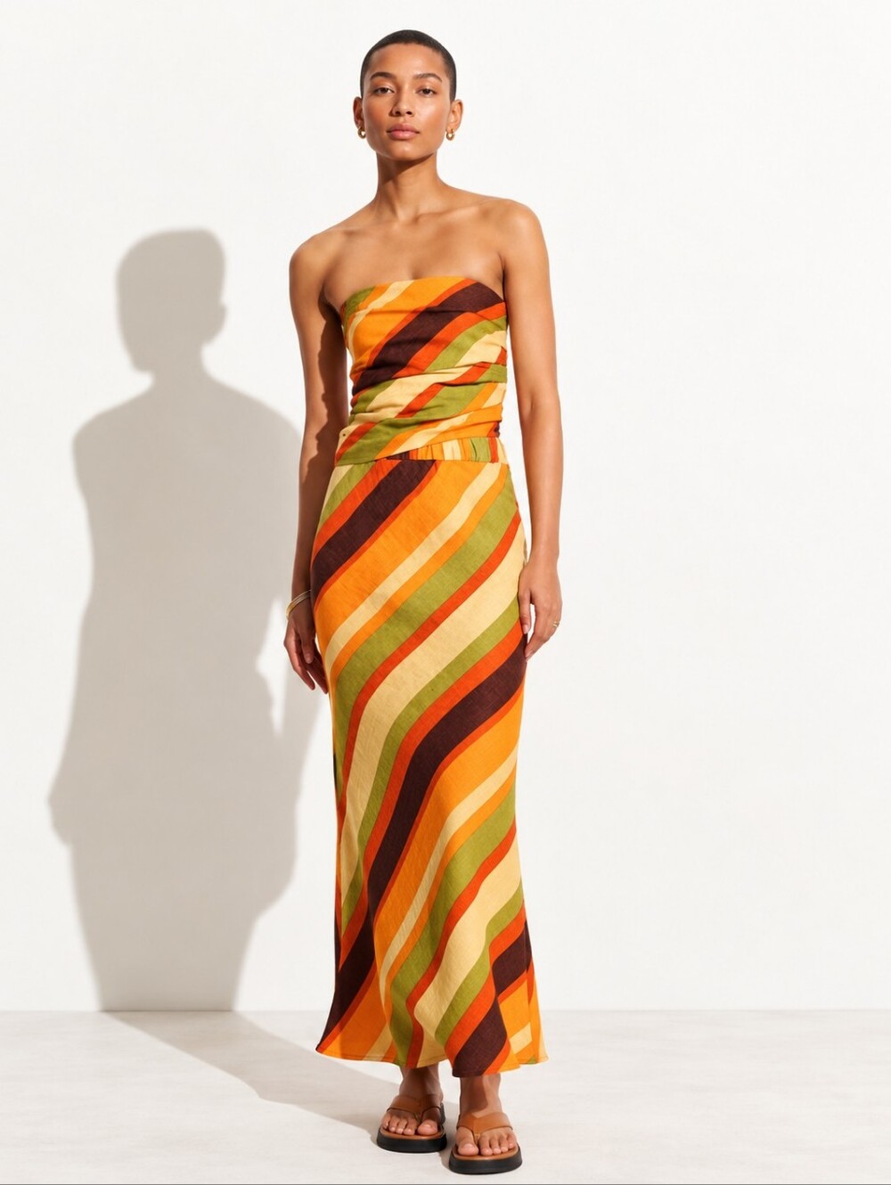 MONIKH x Faithfull The Brand Dalicenca Linen Maxi Skirt 70s Resort NWT XS